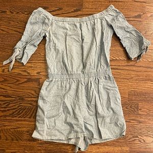 Denim Off Shoulder Romper